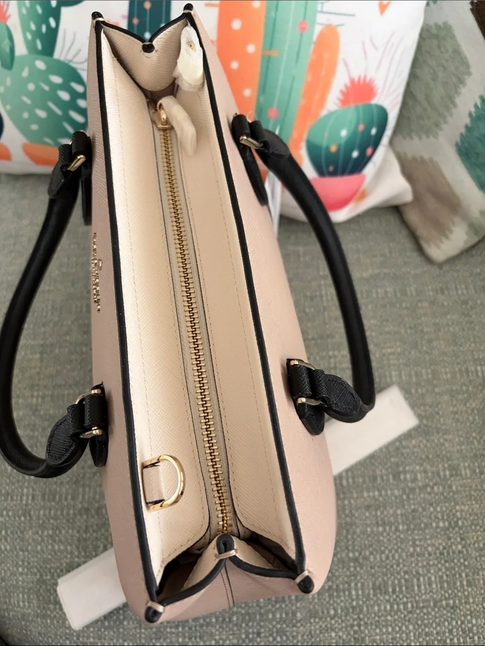 kate spade Blush and Black Top-Handle Satchel